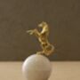 Handmade White Marble Brass Trinket Box, thumbnail 3 of 3