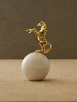 Handmade White Marble Brass Trinket Box, 3 of 3