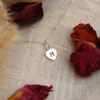 Heart Personalised Initials Charm Necklace In Silver Or Gold, 6 of 6