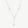 Women’s Dainty Lariat Bridal Drop Necklace With Pearls In Sterling Silver, thumbnail 4 of 4