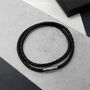 Men's Infinity Double Strand Woven Leather Bracelet, thumbnail 1 of 4