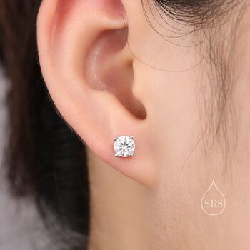 Sterling Silver Moissanite Earrings, 2 of 12