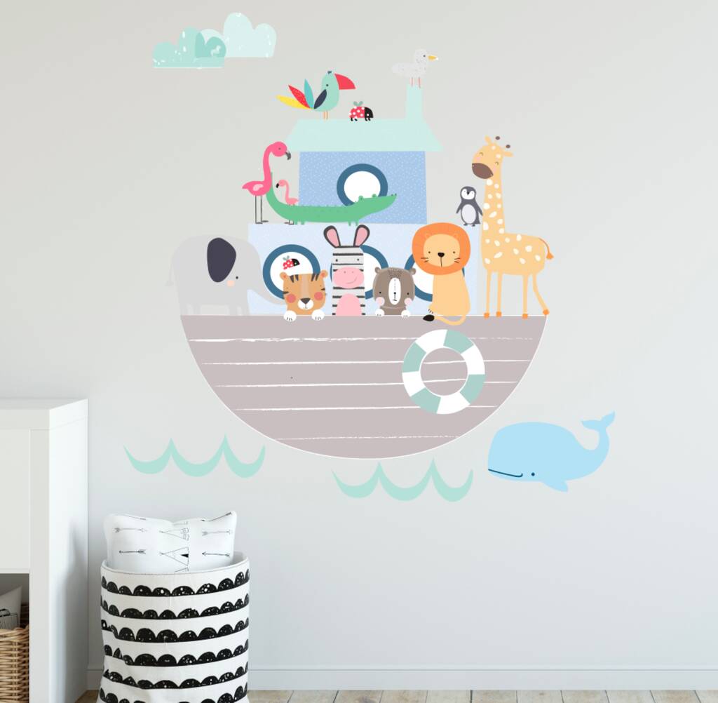 Noah's Animal Ark Fabric Wall Sticker, 1 of 5