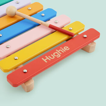 Personalised Colourful Xylophone Wooden Toy 12m+, 3 of 4