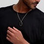 Men's Small Onyx Dog Tag Locket Silver, thumbnail 7 of 9