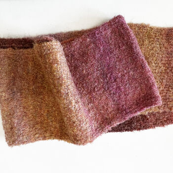 Hand Knit Ombre Fuzzy Yarn Scarf, 11 of 12