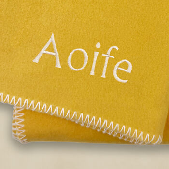 Personalised Fleece Blanket, Custard, 2 of 5