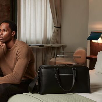 Men’s Personalised Tailored Luxe Weekender Bag, 9 of 10