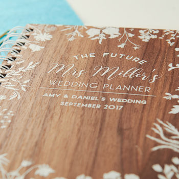 Personalised Walnut Wedding Notebook, 2 of 6