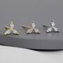 Marquise Cz Stud Earrings In Sterling Silver, thumbnail 1 of 12