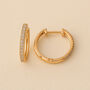 9ct Gold Diamond Hoop Earrings, thumbnail 1 of 6