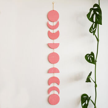 Pink Celestial Moon Phase Wall Hanging, 6 of 9