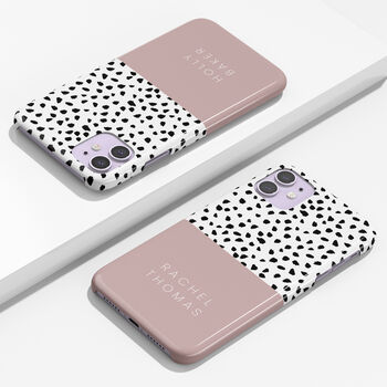Personalised Light Pink Animal Pattern Phone Case, 4 of 6