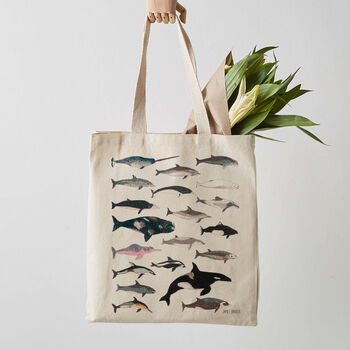 Whales And Dolphins Canvas Tote Bag, 3 of 3