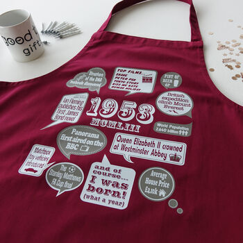 'Events Of 1953' 70th Birthday Gift Apron, 8 of 11