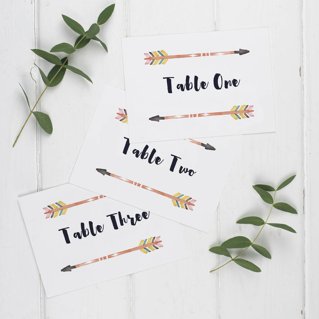 Watercolour Woodland Wedding Table Number Or Name Cards By Russet Watercolour Woodland Wedding Table Number Or Name Cards