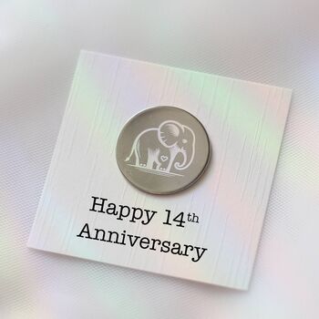 14th Wedding Anniversary Elephant Token – Gift For Husband Or Wife, 2 of 10