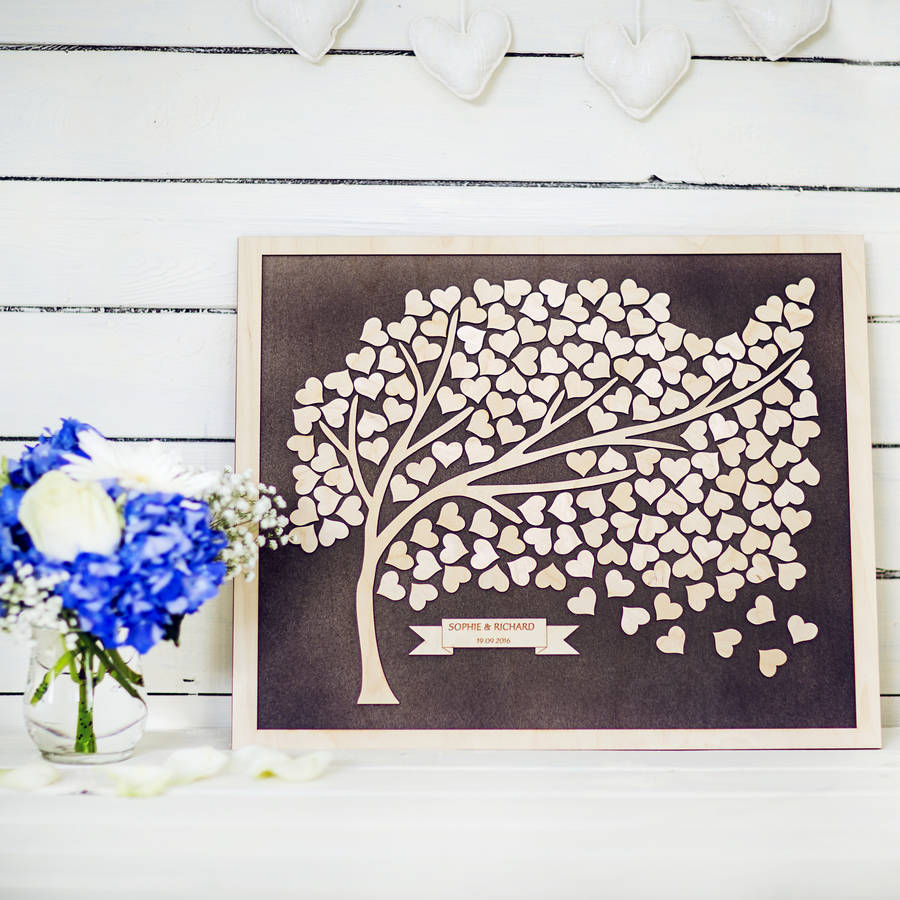 Tree Personalised Alternative Wedding Guest Book By Natural T Store