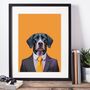 Dog In A Suit Portrait Illustration Art Print, thumbnail 3 of 3