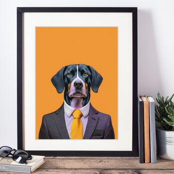 Dog In A Suit Portrait Illustration Art Print, 3 of 3