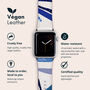Blue Leaves Vegan Leather Apple Watch Band, thumbnail 2 of 7