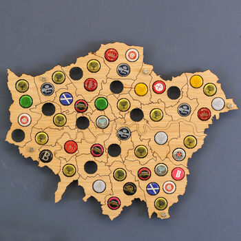 Personalised London Map Beer Bottle Cap Collector Gift, 2 of 4