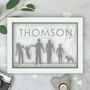 Personalised Family Silhouette Papercut And Print, thumbnail 1 of 4