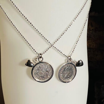 Happy 1960 Sixpence Birthday Necklace For Luck + Love, 2 of 4