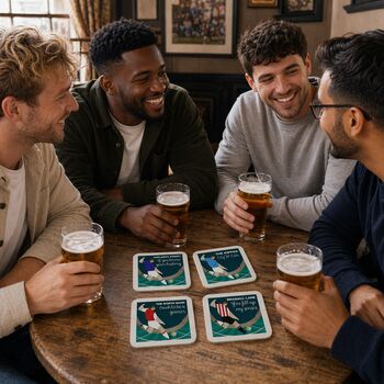 Set Of Four Coasters Gift For Football Fans, 2 of 12