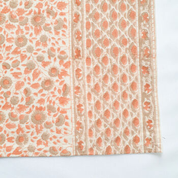 Set Of Indian Hand Block Printed Placemats, Coral, 4 of 8