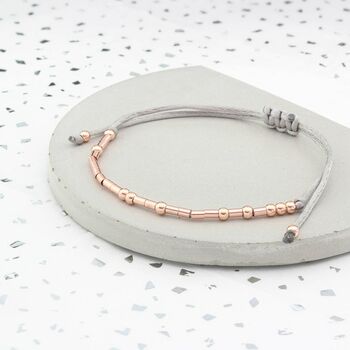 Personalised Plated Rose Gold Morse Code Bracelet, 4 of 8
