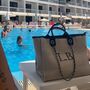 Personalised Beige And Black Large Chain Tote Beach Bag, thumbnail 2 of 7