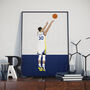 Steph Curry Golden State Warriors Basketball Poster, thumbnail 1 of 2