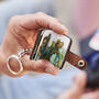 Personalised Leather Eight Photo Mini Book Keyring For Dad With Hot Stamped Initials, Name Or Date, thumbnail 2 of 11
