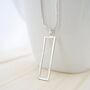 Recycled Silver Vertical Frame Necklace, thumbnail 4 of 5