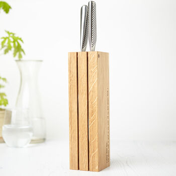Personalised Solid Oak Knife Block, 7 of 11