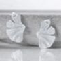 Silver Plated Julia Gingko Leaf Stud Earrings, thumbnail 1 of 3