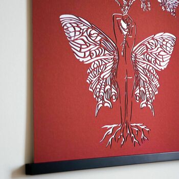 Inspirational 'Growth' Red Papercut Wall Art, 4 of 9