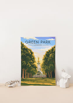 Green Park London Travel Poster Art Print, 2 of 8