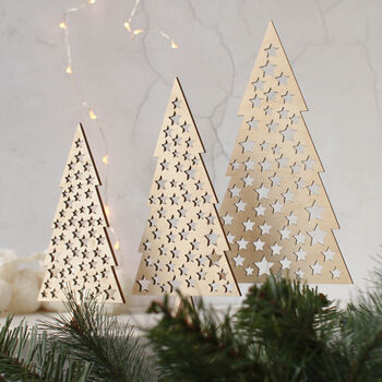 Christmas Tree Set, Star Cutout Design, 2 of 5