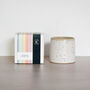 Speckled Clay Candle Pot With Refill Snowdrop White, thumbnail 2 of 5