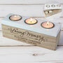 Personalised In Loving Memory Triple Tea Light Box Teal, thumbnail 1 of 7