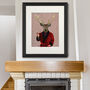 Deer In Smoking Jacket Art Print, Framed Or Unframed, thumbnail 1 of 6