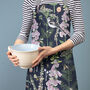 Longtail And Foxglove Womans Baking Apron Navy, thumbnail 1 of 2