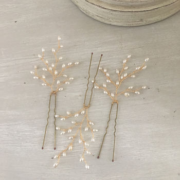 Ivory Bridal Pins Set Of Three, 3 of 4