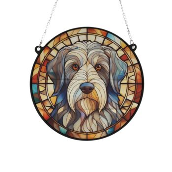 Bearded Collie Stained Glass Effect Suncatcher, 3 of 3