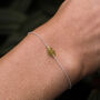 August Peridot Birthstone Sterling Silver Bracelet, thumbnail 1 of 3