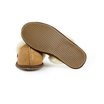 tan sheepskin slippers