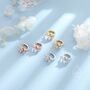 Sterling Silver Cz Leaf Huggie Hoop Earrings, thumbnail 11 of 11
