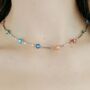 Silver Plated Evil Eye Charm Choker Protection Necklace, thumbnail 1 of 4
